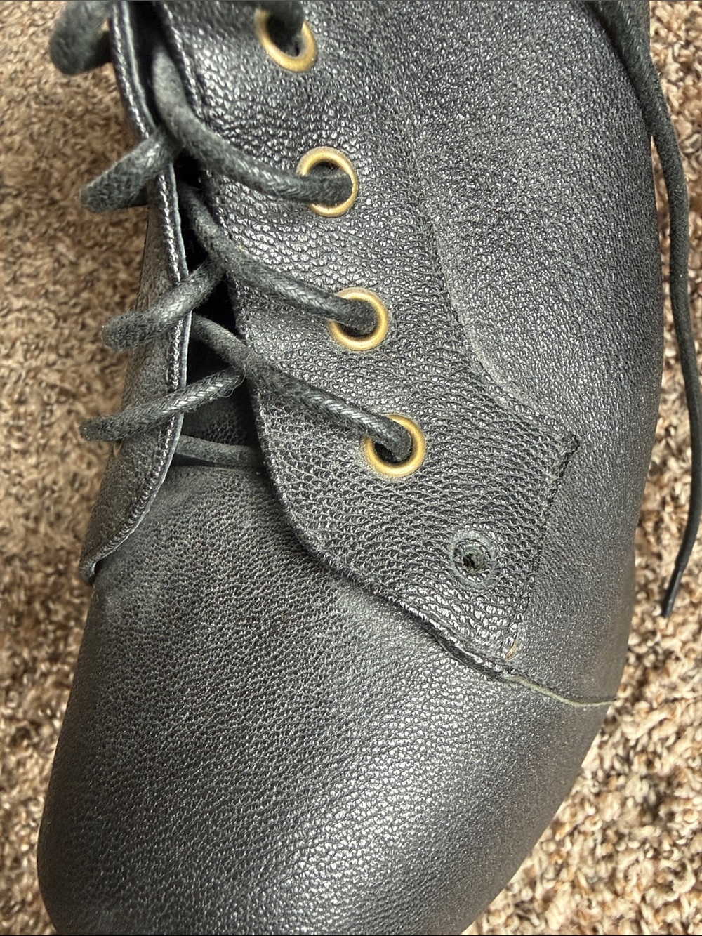 Jeffrey Campbell Lita Booties Black Leather Wood Heel - Picture 9 of 11